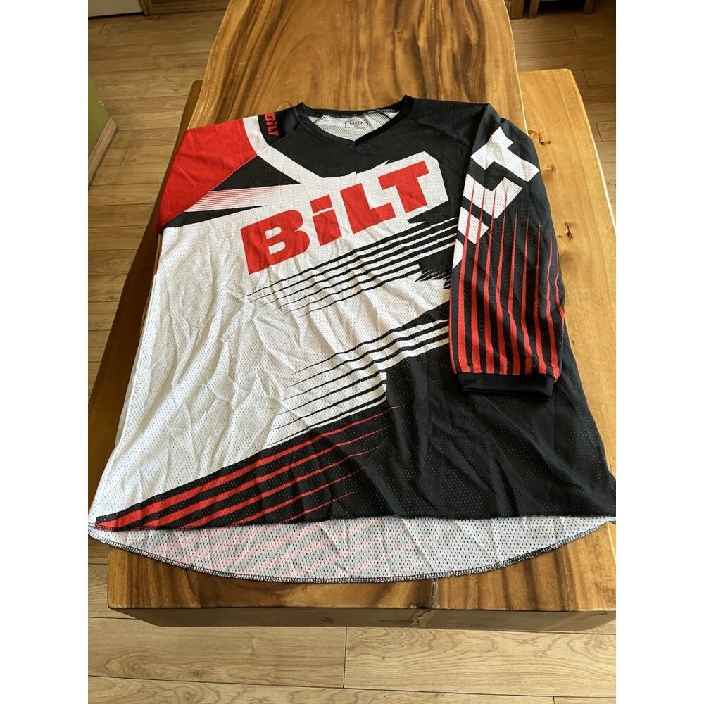 BILT Men's Motocross Jersey Red & Black Dirt Bike Motorcycle Shirt Size XXL